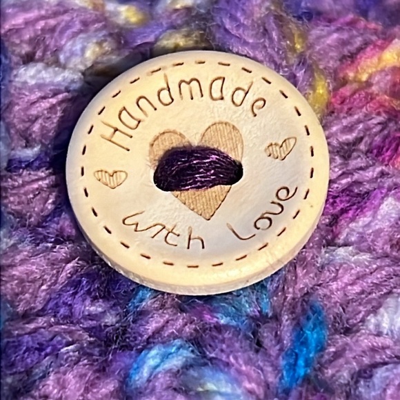 Handmade knitted Hat very cute Purple with a Pom Pom on Top - Picture 2 of 9